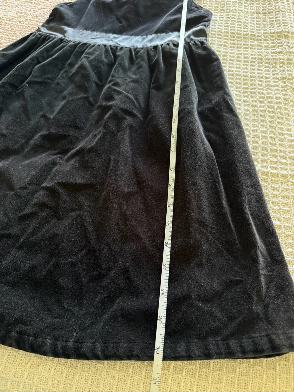 Girls fancy Black Velvet Dress with Satin Waistband